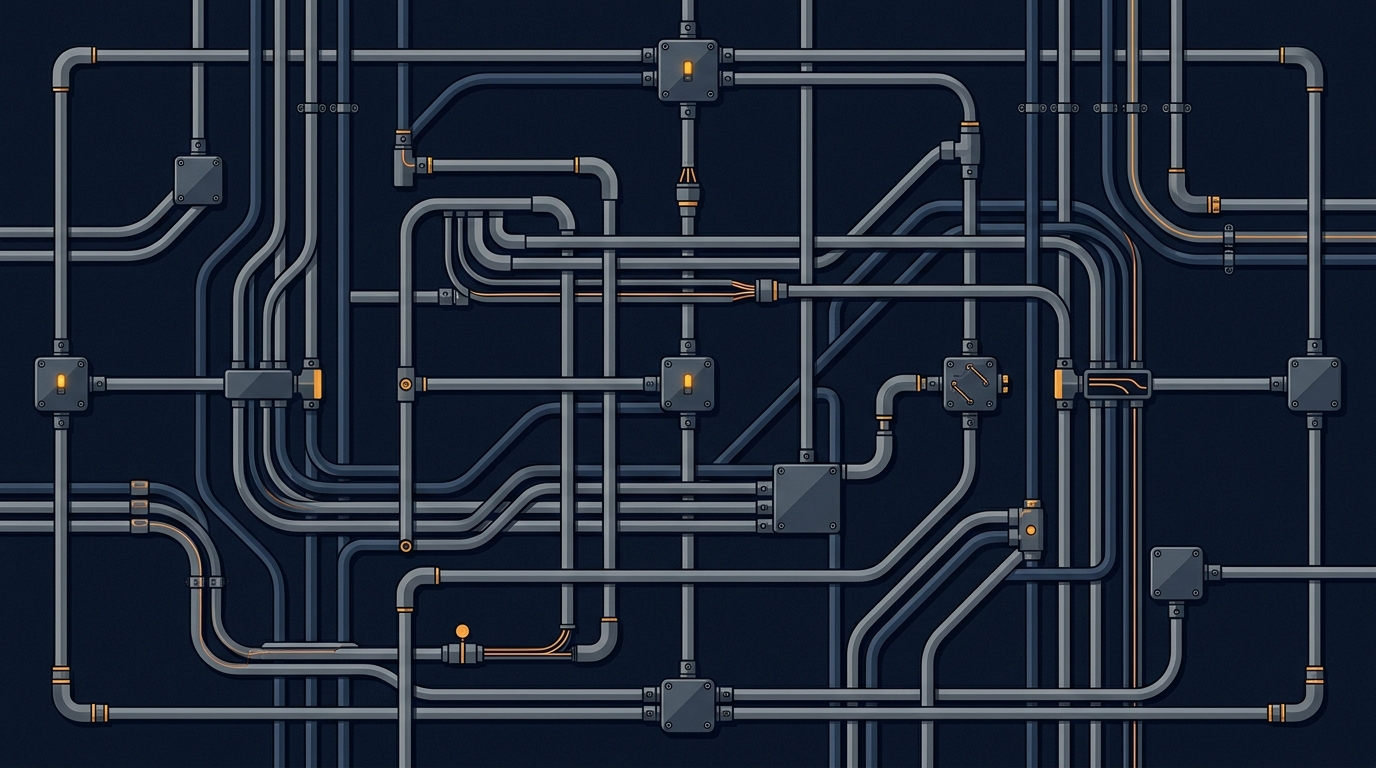 Electrical conduit forming geometric patterns with junction boxes